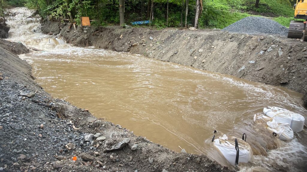 Before and after Tucker Brook and VT Route 125.