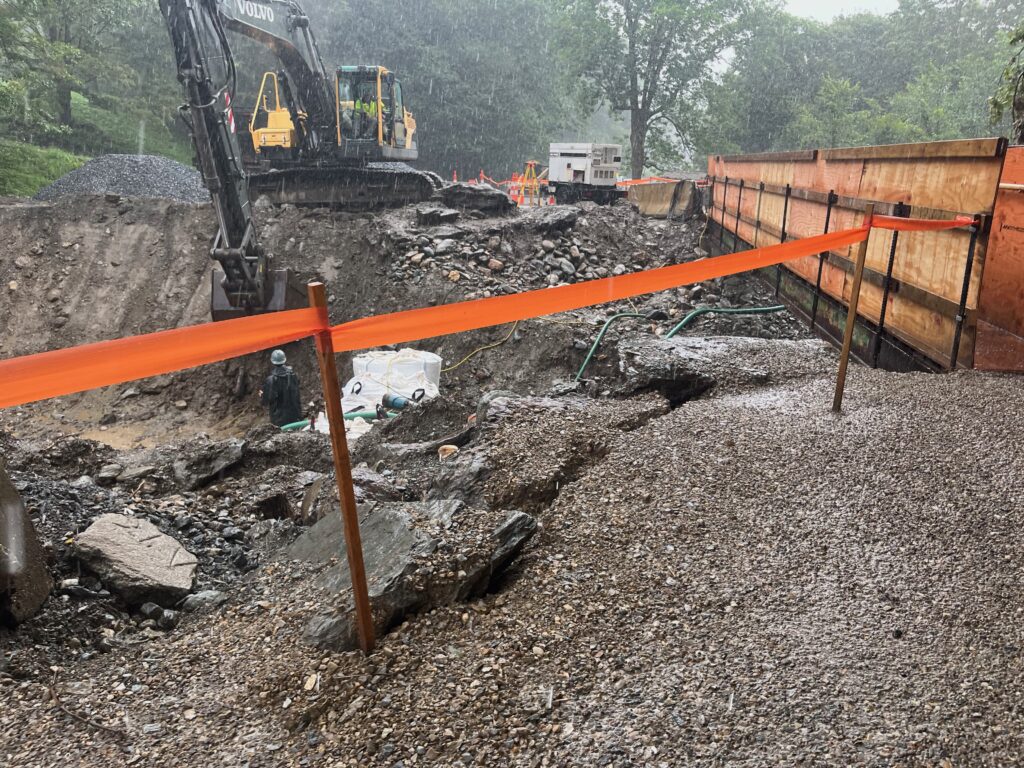 Bridge work on VT 125 at Tucker Brook, August 16, 2023